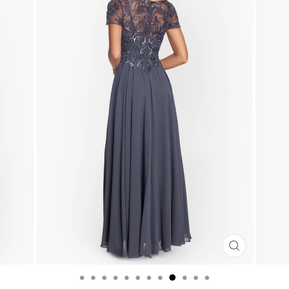 Xcape Evenings “Jerri” beaded short sleeve chiffon gown - Picture 9 of 13